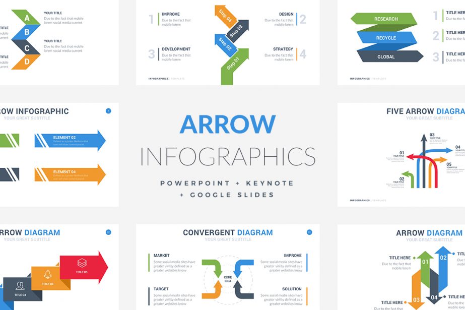 Arrow Infographic Templates - PowerPoint Templates - Keynote Themes - Google Slides.psd