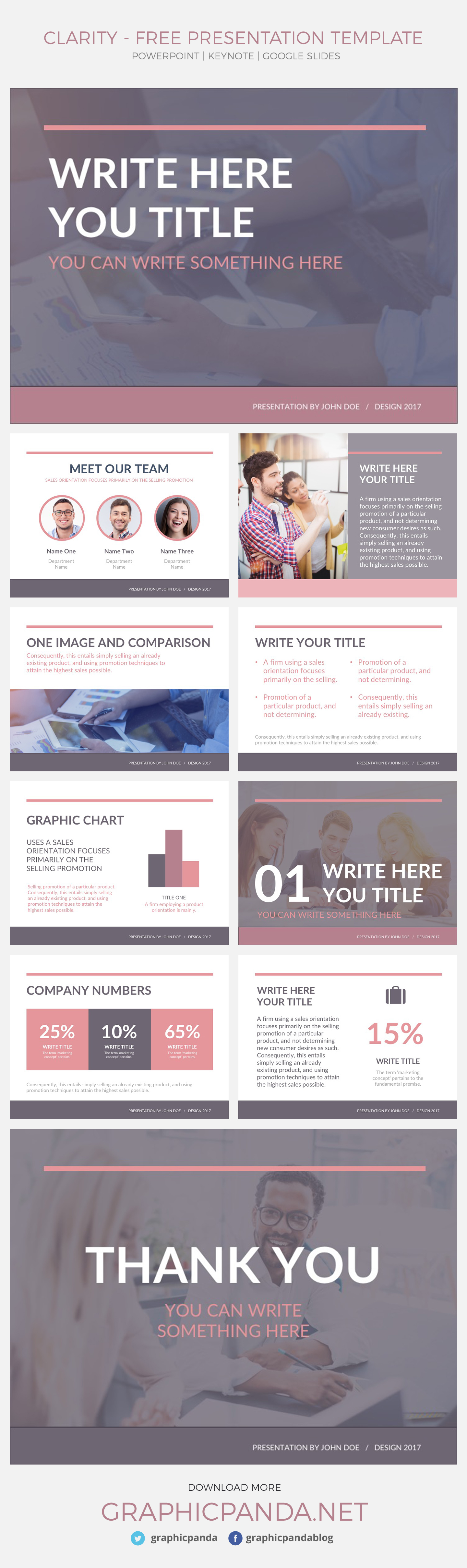 If you are looking for a presentation template that will be stylish but professional at the same time, Clarity Template is the one for you. Ranging from its fresh colors that brighten up the scene to the modern layouts, this presentation template will amuse your audience and maintain their focus on your data. Whether you are a student in school, who needs to present your data but do not want to bore your class. Or a business person who needs to show market sales, products or pitch deck investments, this is the template for you.