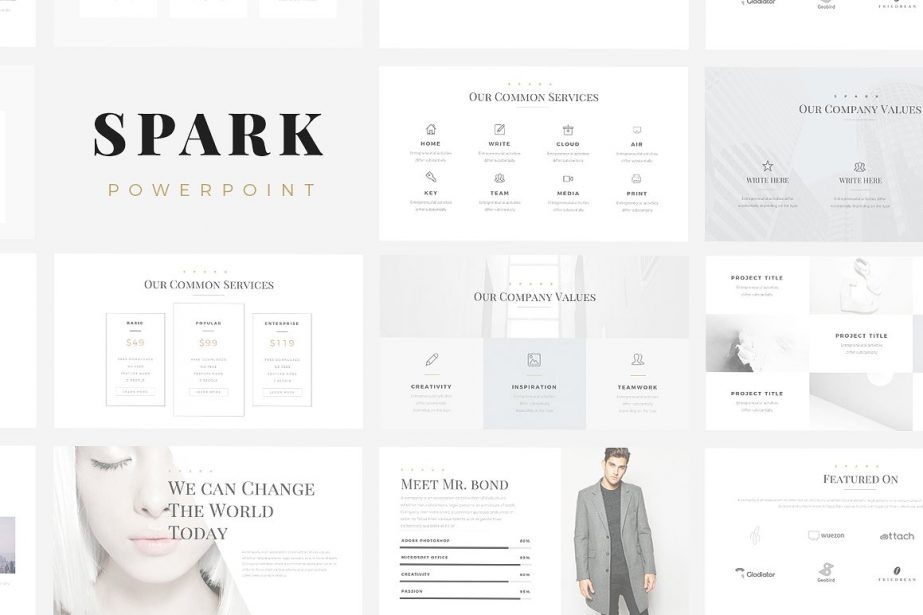 Spark Minimal Templates - PowerPoint Templates - Keynote Themes - Google Slides.psd