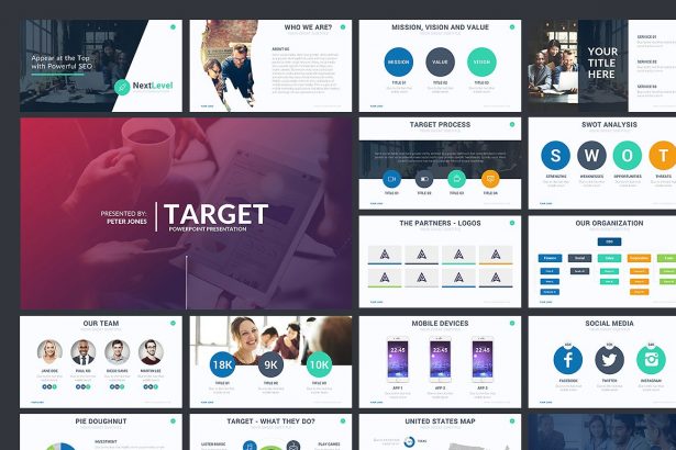 Target Minimal PowerPoint Template - Keynote Theme - Google Slides