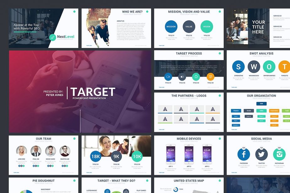 Target Minimal PowerPoint Template - Keynote Theme - Google Slides