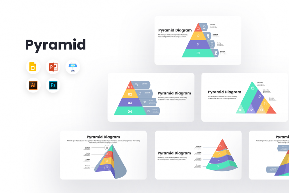 Pyramid Management Diagrams for PowerPoint